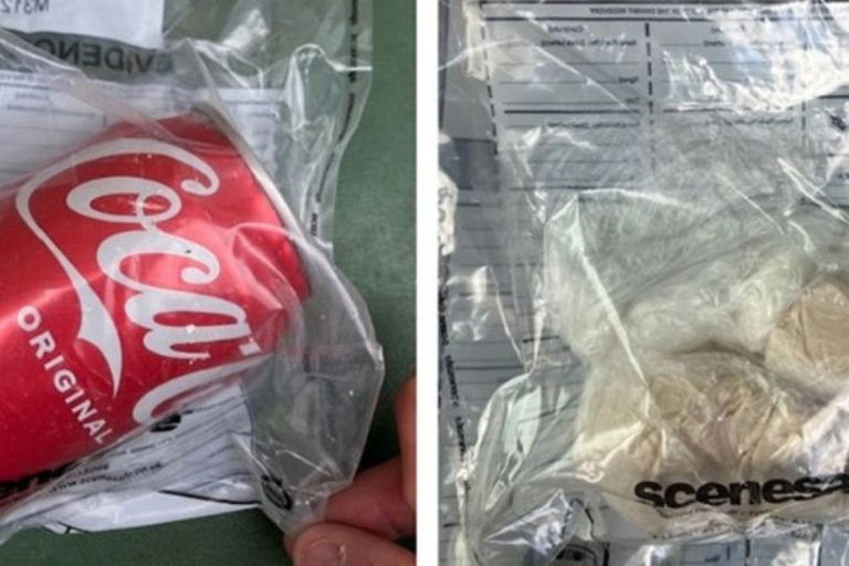 Coke can with 'suspected drugs' chucked in Staffordshire garden