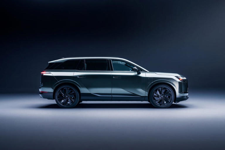 2027 Lexus TZ exterior photos: This angular three-row EV SUV has style
