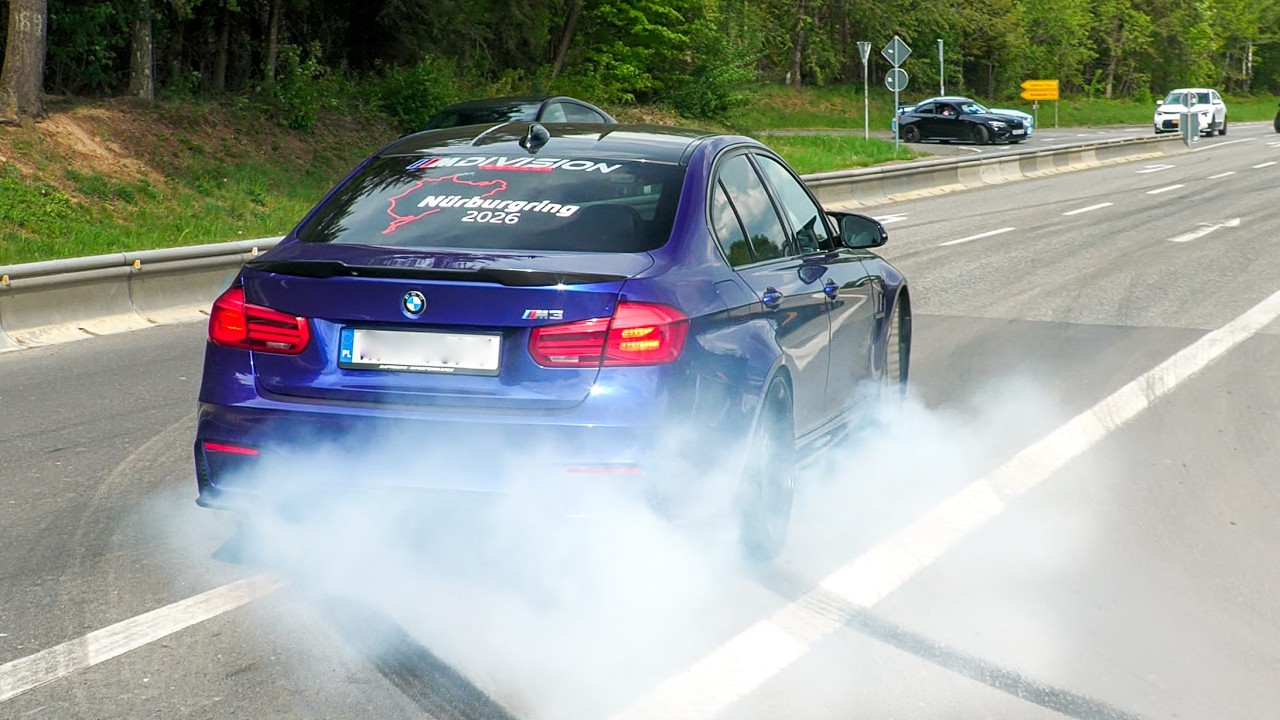 Crazy BMW drivers nearly lose control - pure chaos unfolds