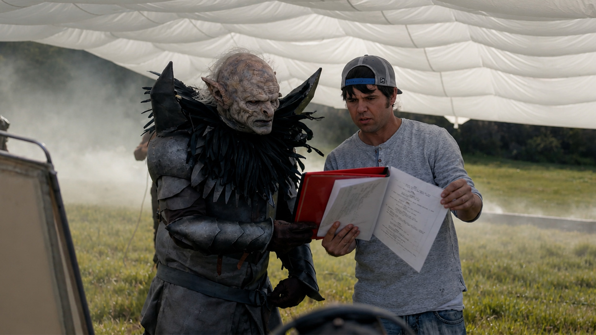 Behind the scenes of a fantasy action film project