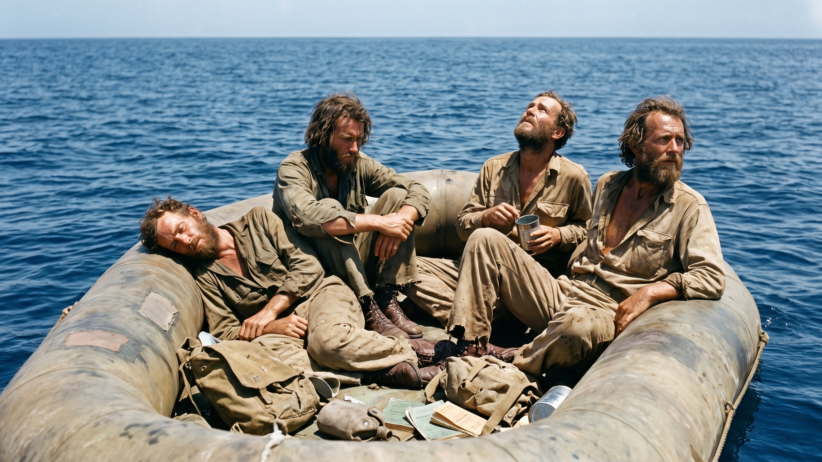 4 soldiers survived 47 days adrift at sea during war