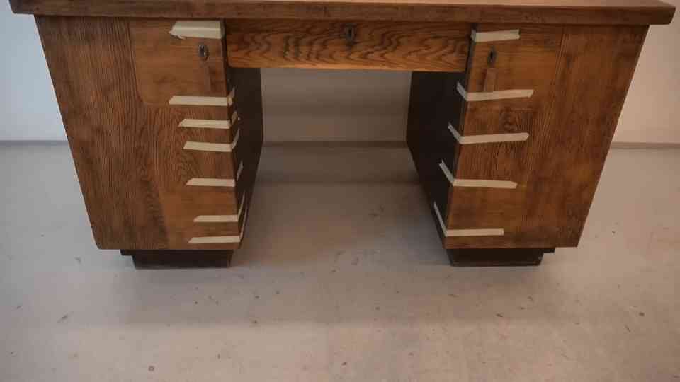 This ugly desk was impossible to look at - then he fixed it