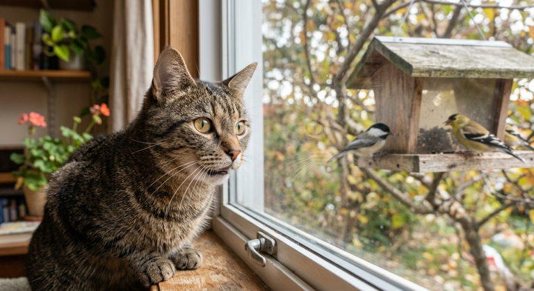 Why your cat chatters at birds through the window, according to science
