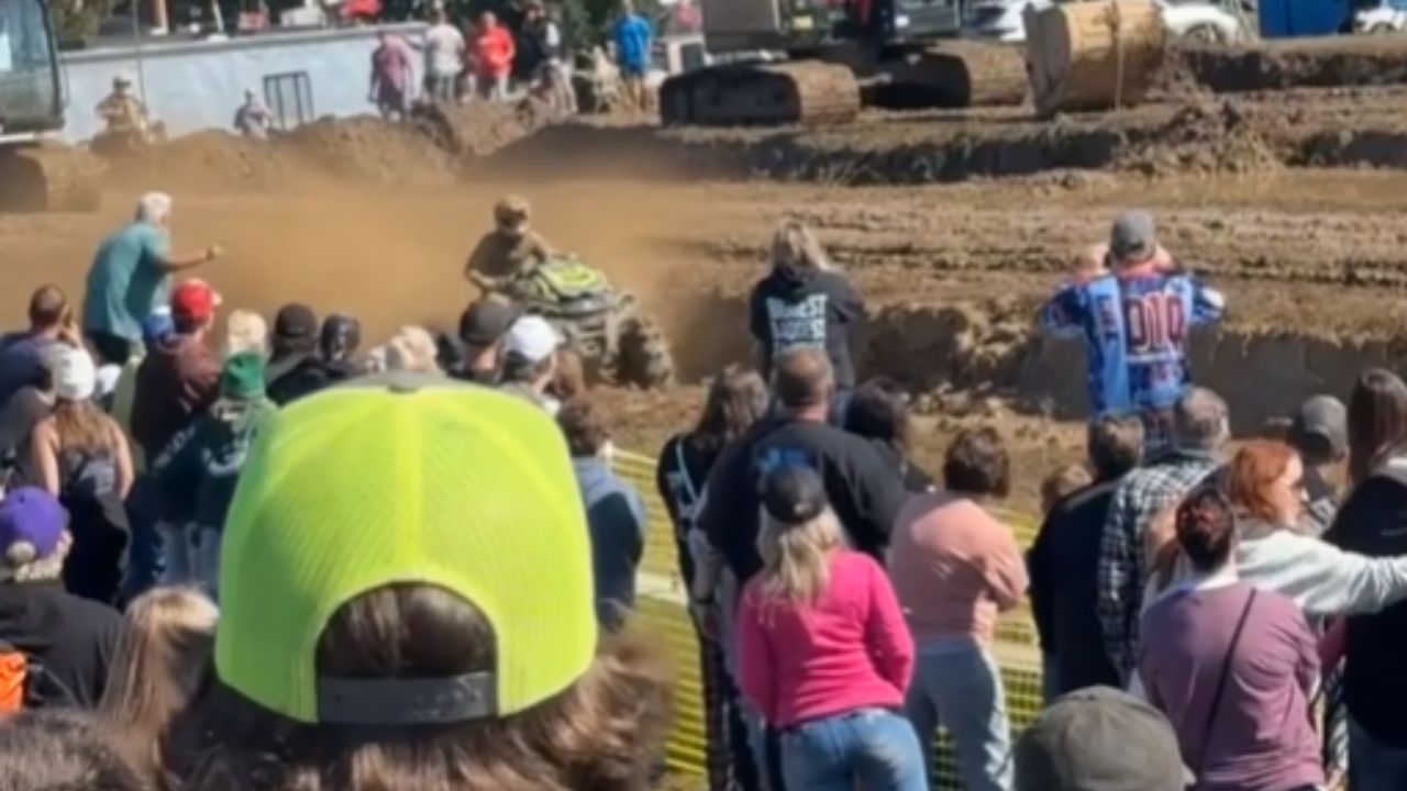Mud bog run ends in a sudden dismount