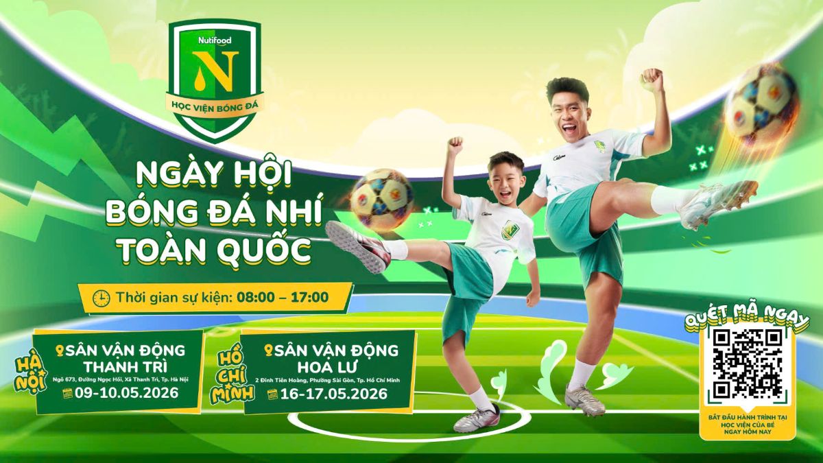 Nutifood chuẩn bị tổ chức Ngày hội Bóng đá nhí 2026