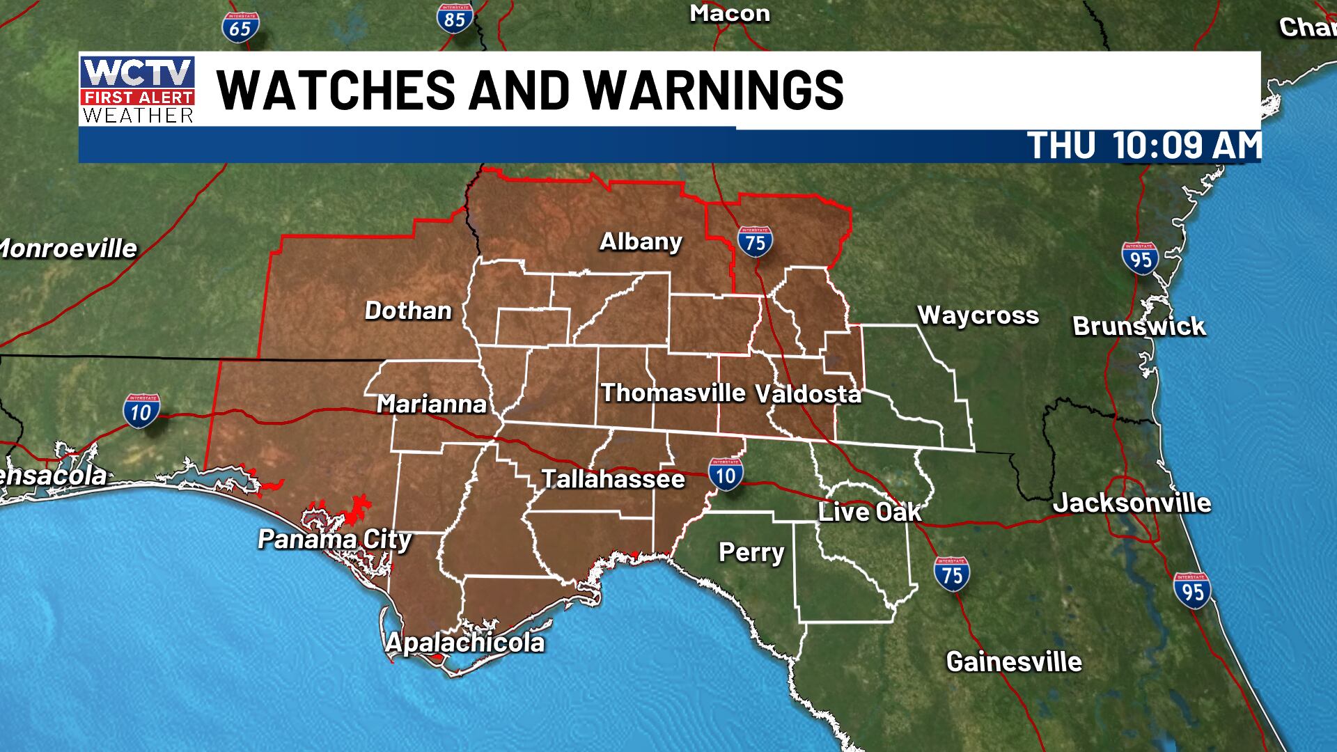 First Alert Daily: Update on storms moving through Big Bend, South Georgia