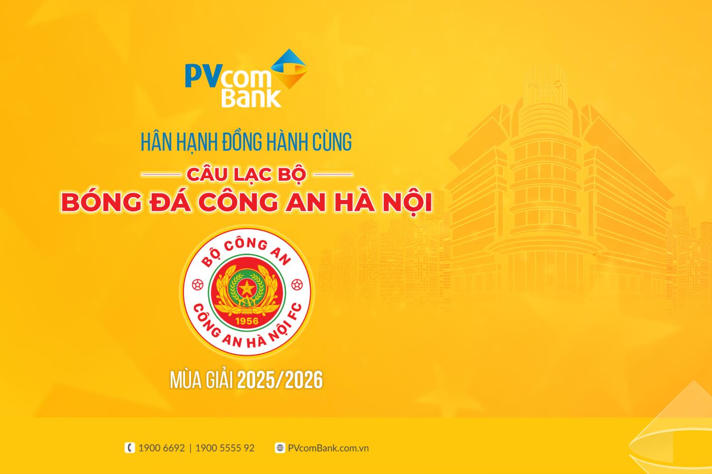 PVcomBank đồng hành cùng CLB Công an Hà Nội phát triển bóng đá Việt Nam