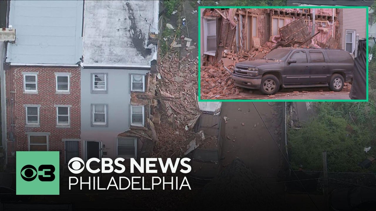 Rowhome partially collapses in Nicetown-Tioga section of Philadelphia