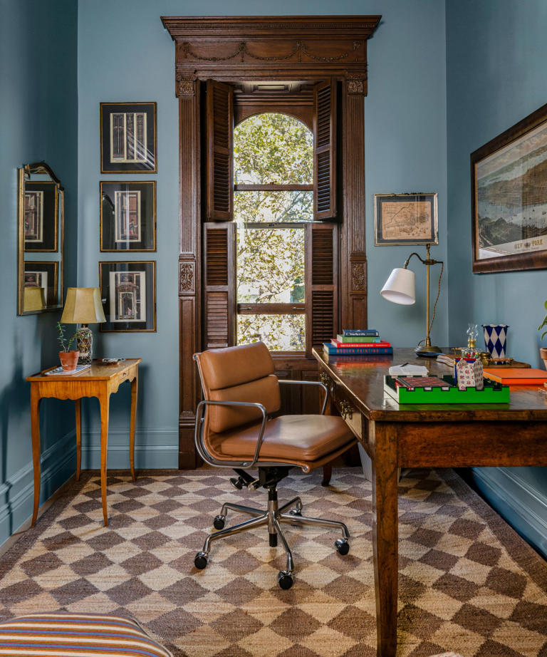 Designer Sarah Brown's 'His and Hers' colorful home offices in a New ...