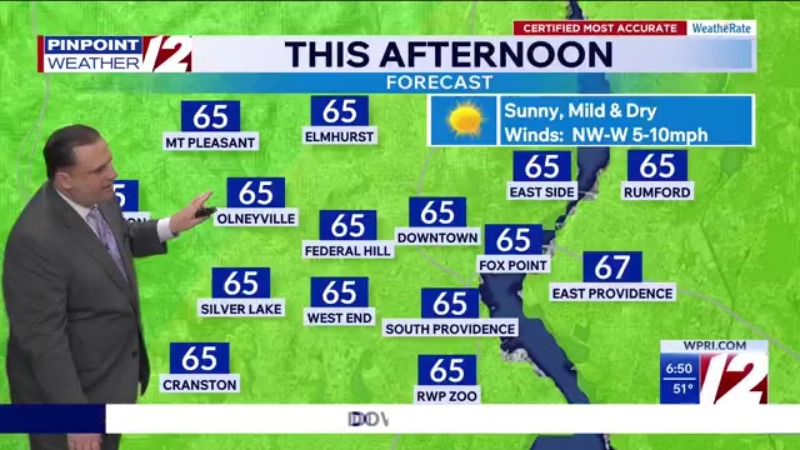 WPRI 12 weather forecast for 5/7/26: Showers to sun today