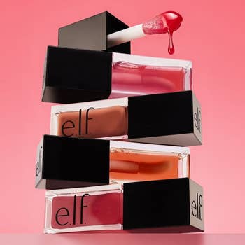 the lip oils stacked atop one and other