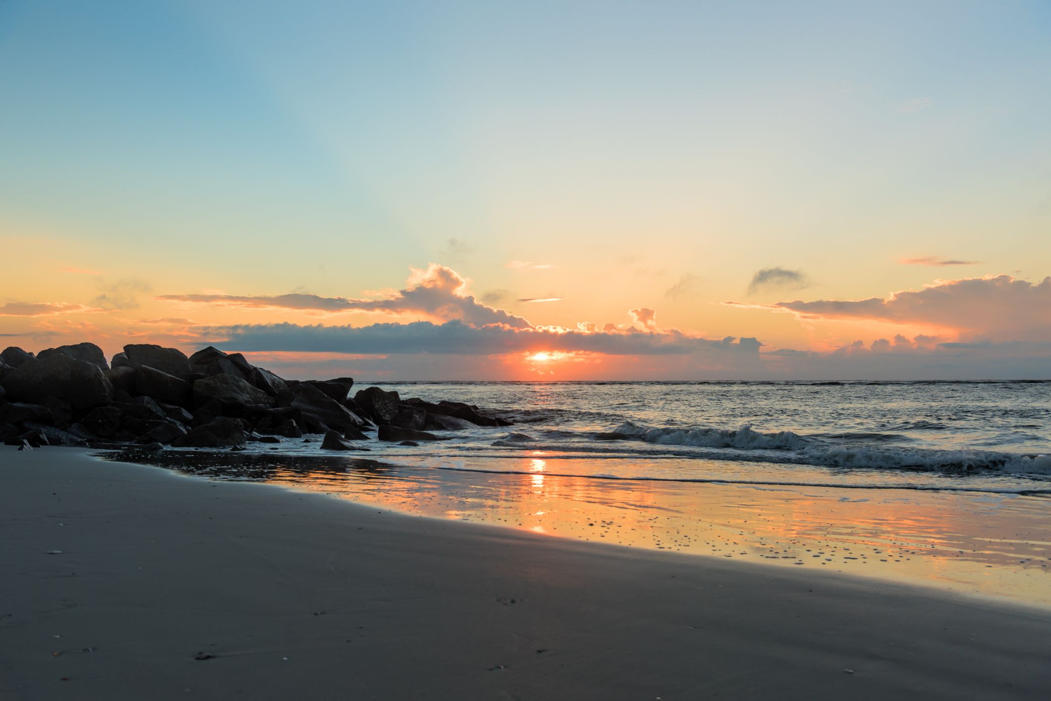 A sunrise at Folly Beach.