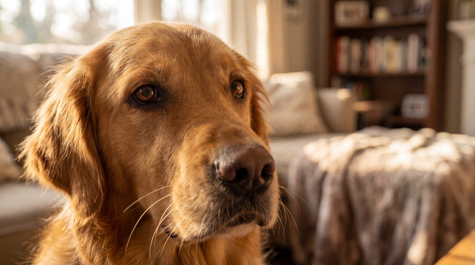 Golden retriever’s sad goodbye to dad for work is breaking hearts