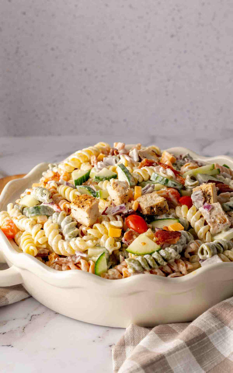 Chicken bacon ranch pasta salad