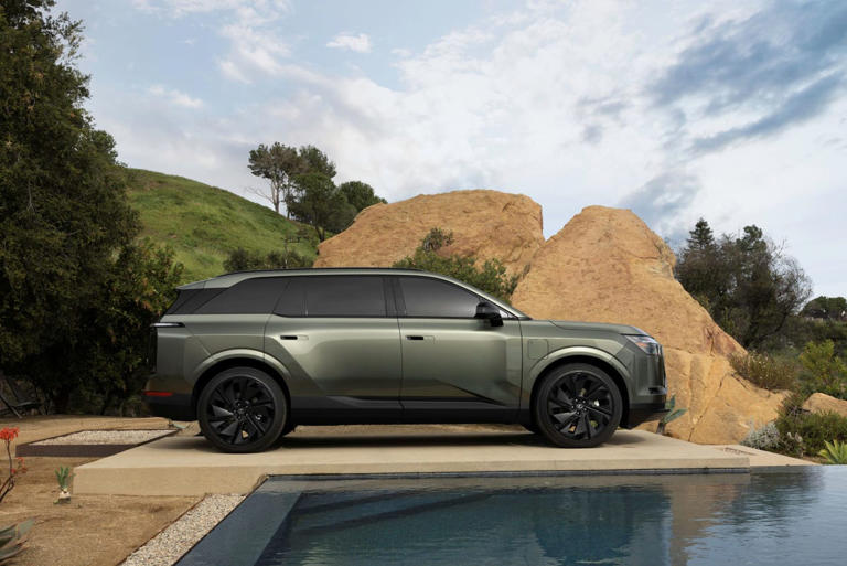 2027 Lexus TZ exterior photos: This angular three-row EV SUV has style