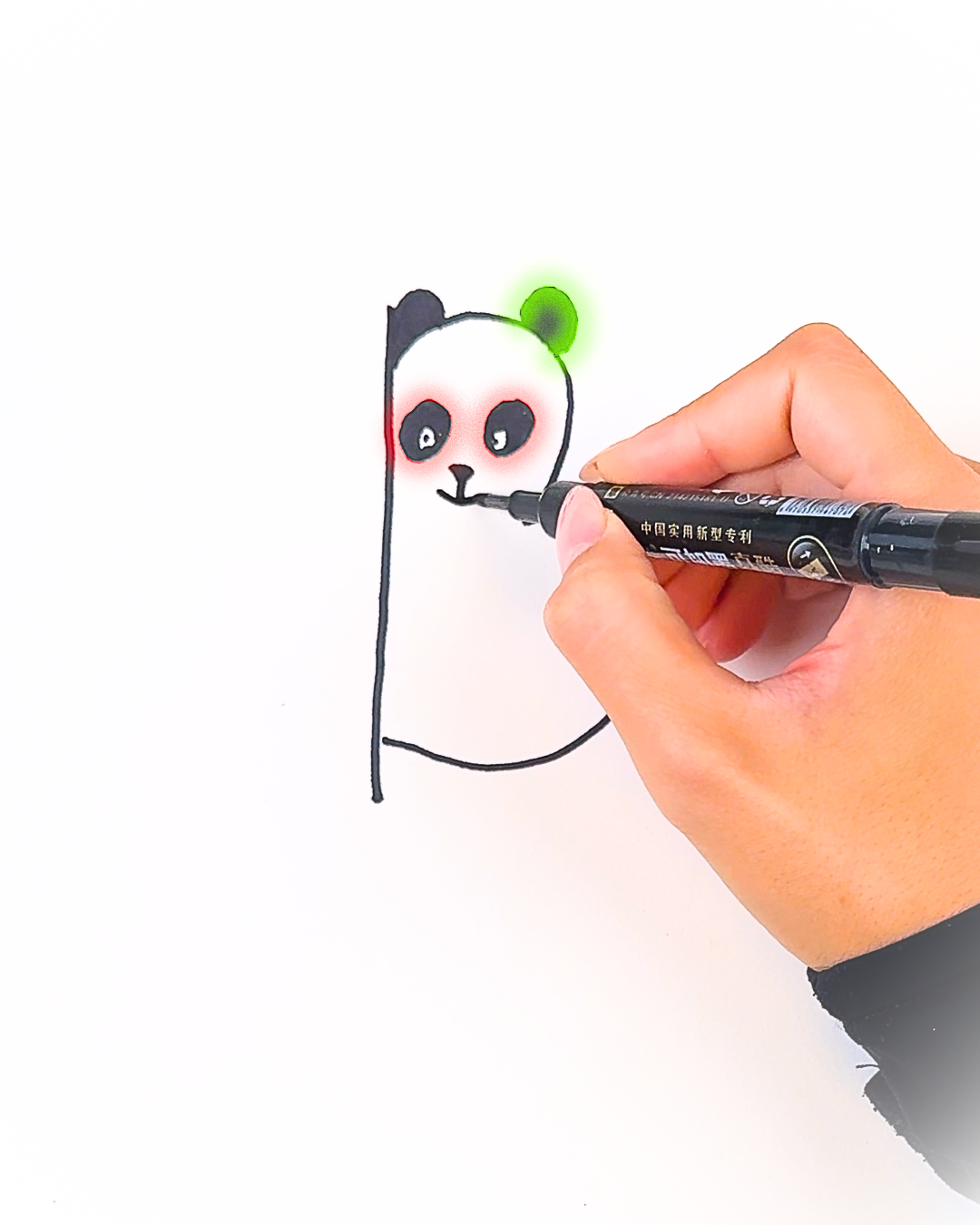 Adorable beginner friendly panda drawing🐼