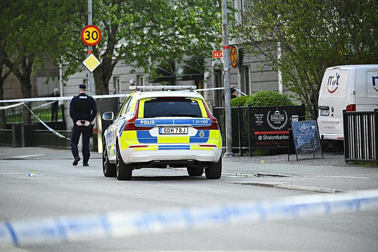 Swedish police in central Uppsala, 29 April, 2025 AP Photo