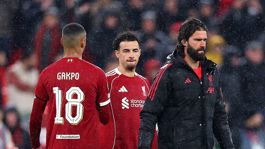 Alisson (R) has been nursing another hamstring injury. | Molly Darlington/Getty Images