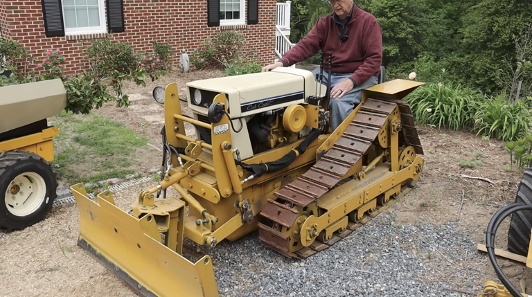 DIY guy builds ultimate chore fleet with mini bulldozer, road grader ...