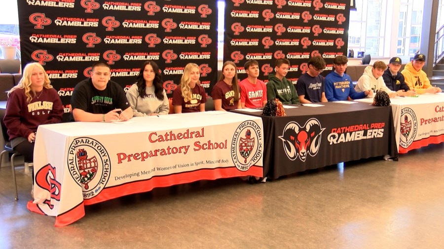 12 Cathedral Prep student athletes take next step on signing day