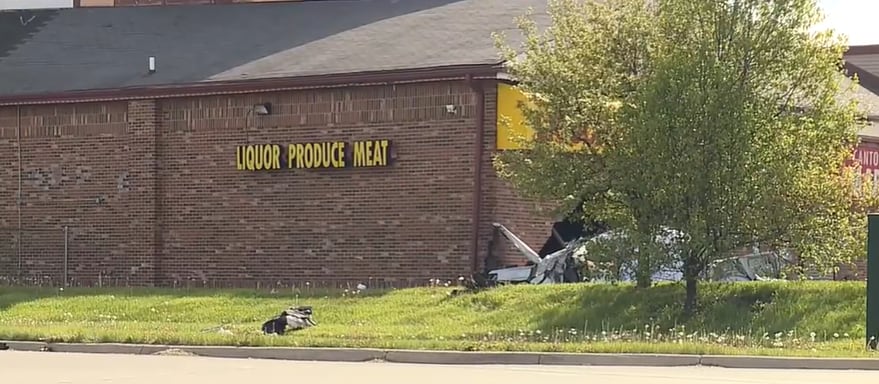 Michigan man dies after crashing into liquor store while driving son to ...