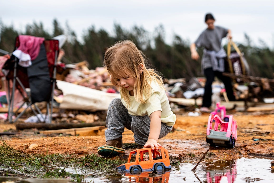 Tornado leaves trail of destruction across Mississippi community, in photos