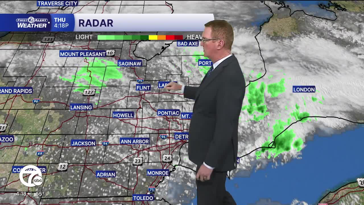 Isolated evening showers possible
