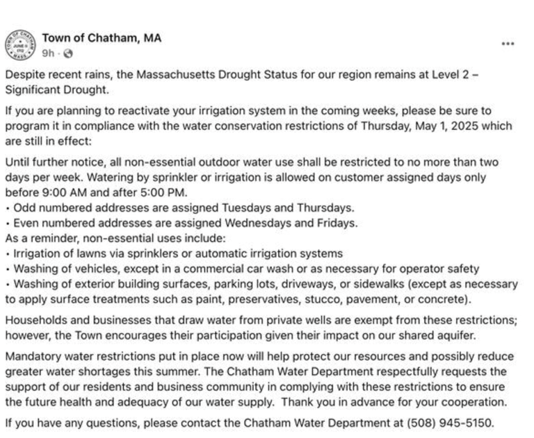 Despite recent rains, Chatham warns significant drought persists