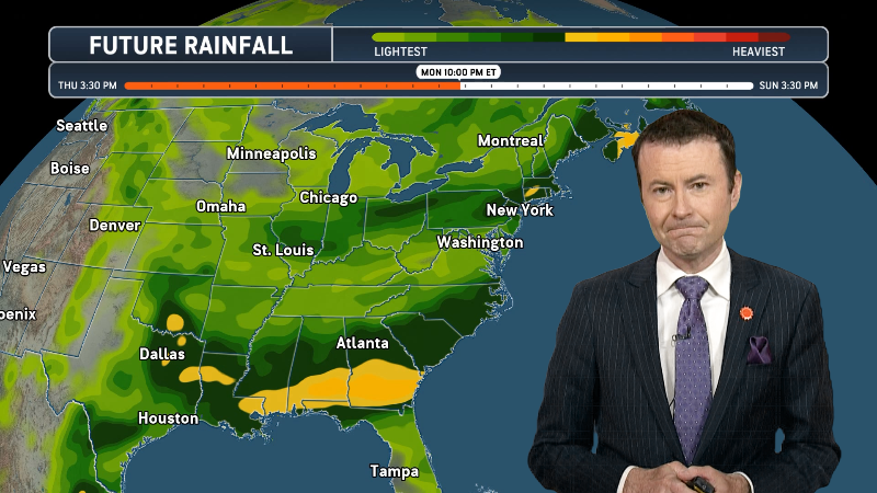 Rounds of rain to interrupt weekend plans for the East Coast