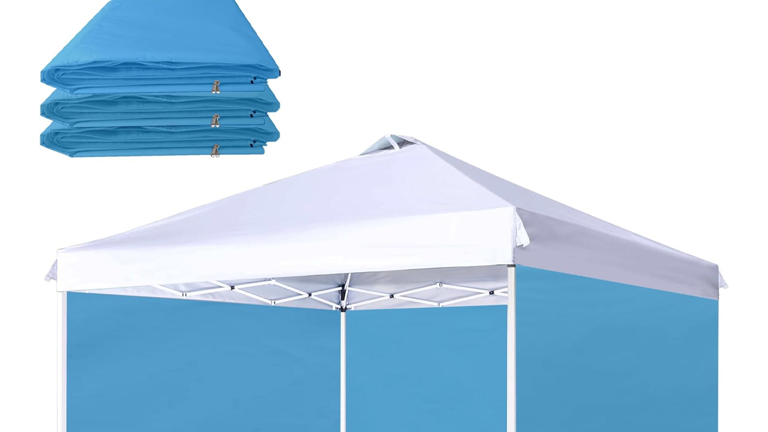 Amazon has a pop-up canopy sun wall set for only $21 that shoppers are ...