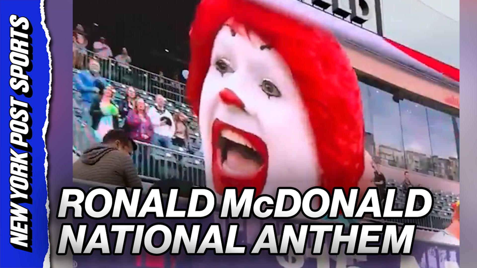 Hear Ronald McDonald's thrilling rendition of national anthem at AAA game