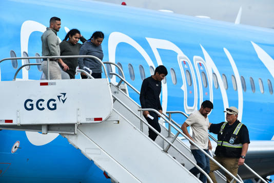 The Trump administration has spent more than $44 million on agreements with foreign governments to accept US deportees who have no ties to those nations, a new report finds (AFP via Getty Images)