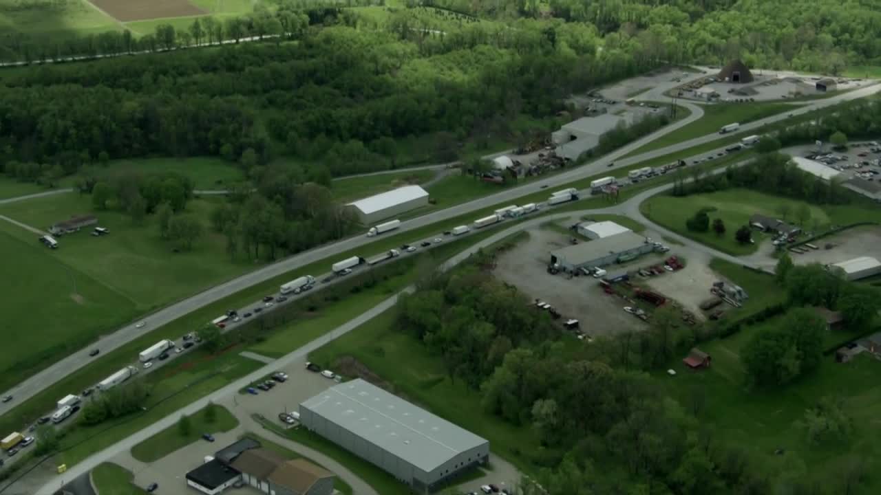 Standstill traffic on I-70 after head-on collision