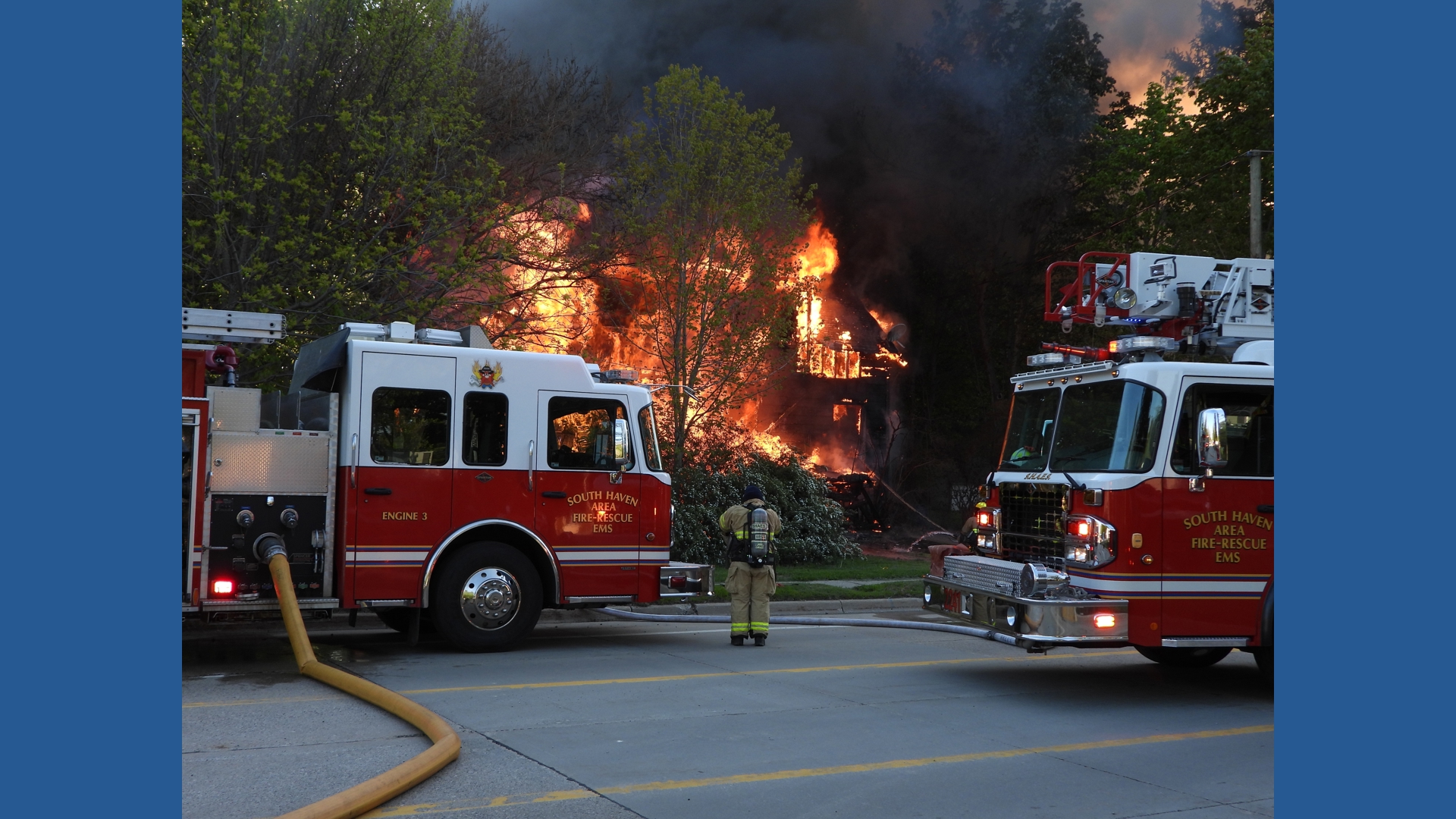 First responders evacuate residents from house fire in South Haven, 1 ...