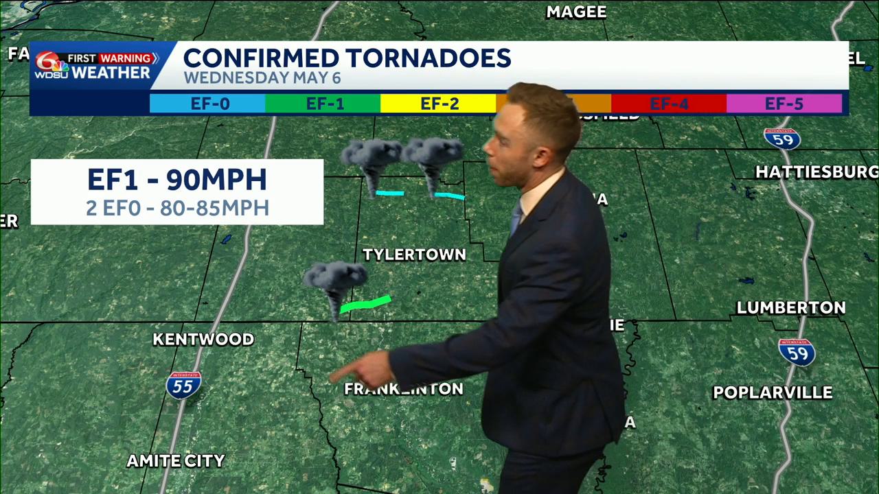 National Weather Service confirms three tornadoes in Mississippi