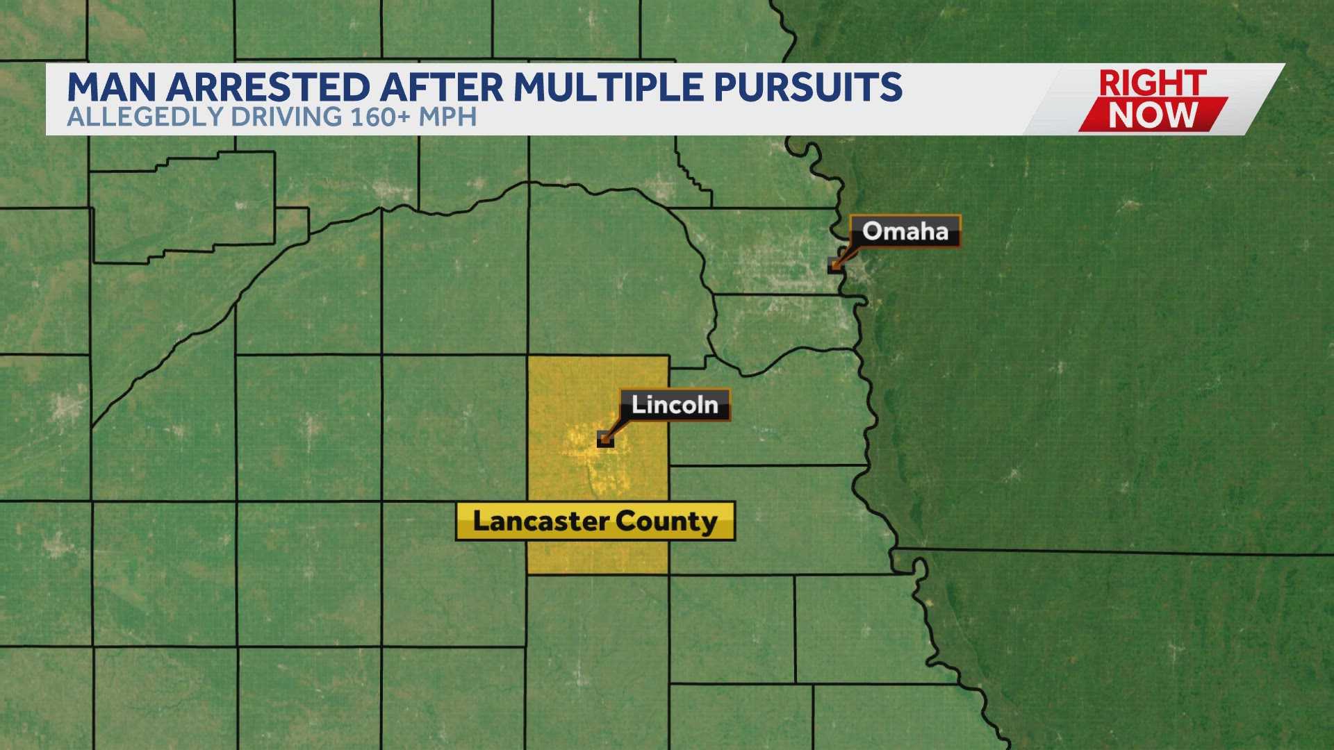 Nebraska man arrested after driving more than 160 mph, multiple ...