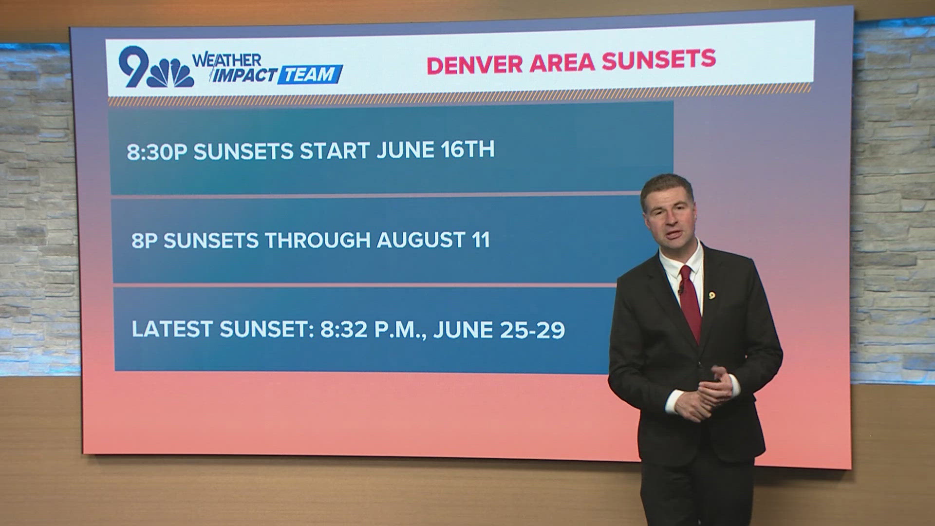 1st 8 p.m. sunset of the year on Thursday