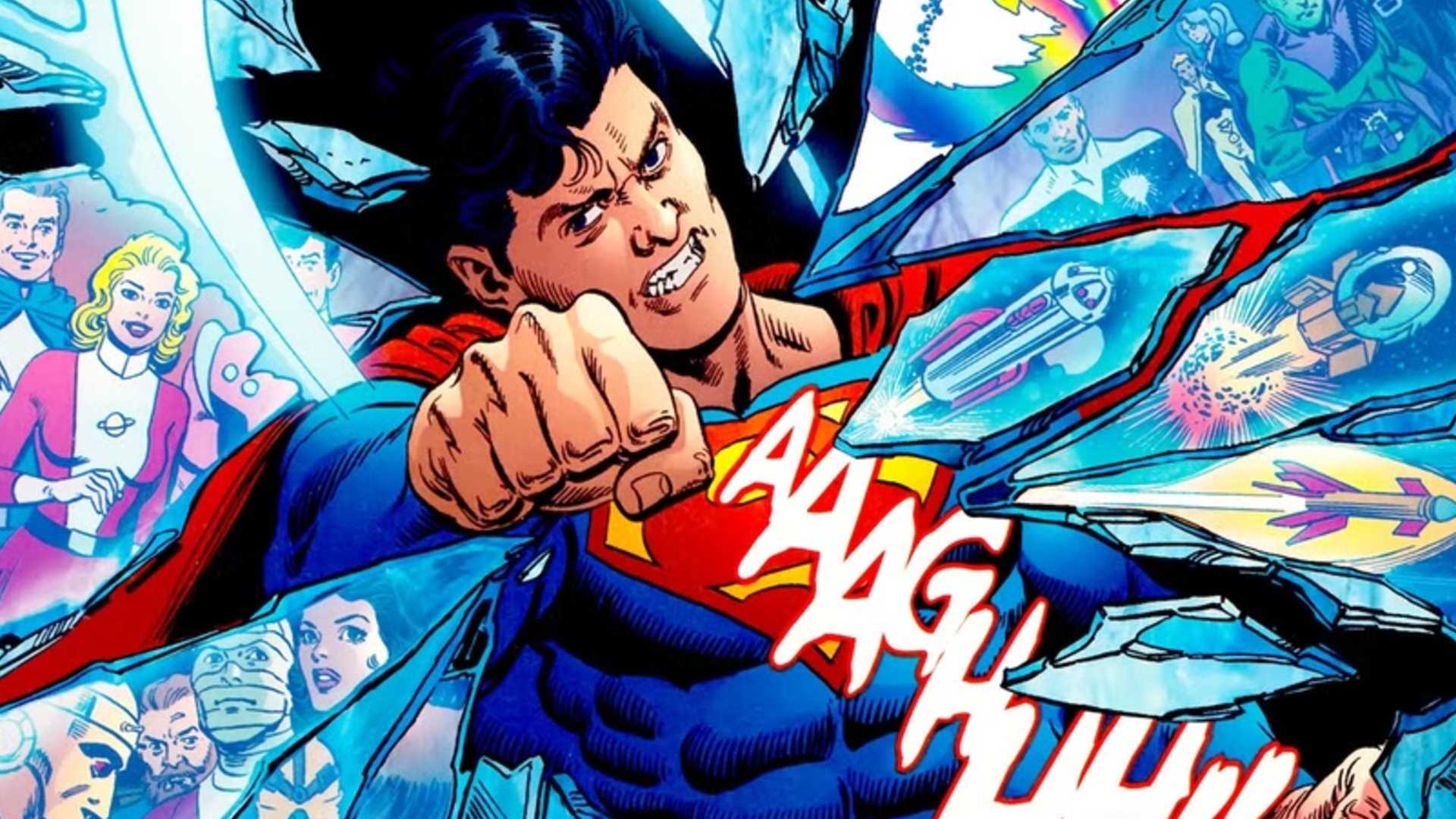superboy-prime breaks reality with a punch in superman lore