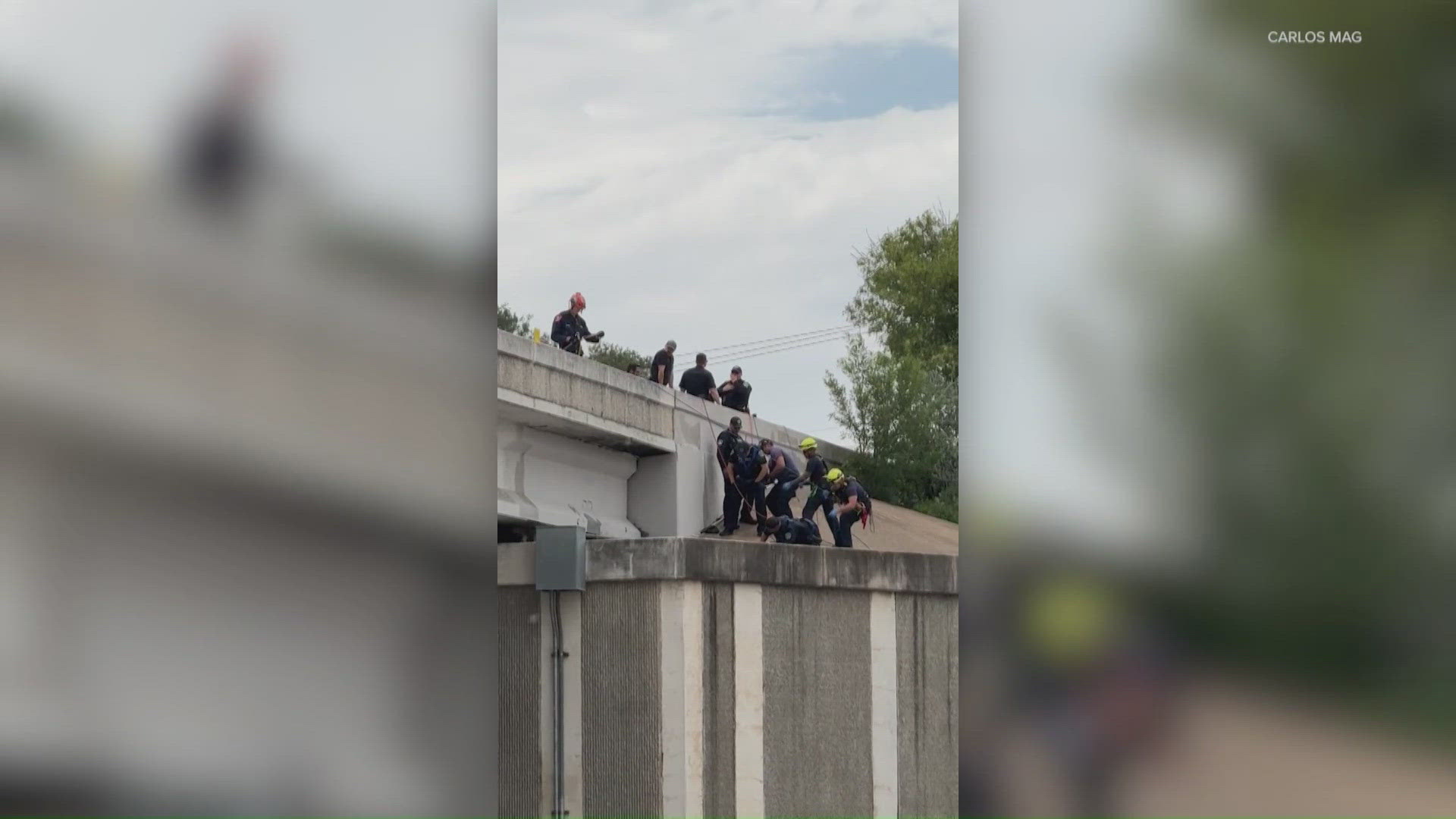 Suspect arrested after allegedly throwing rocks onto cars from overpass