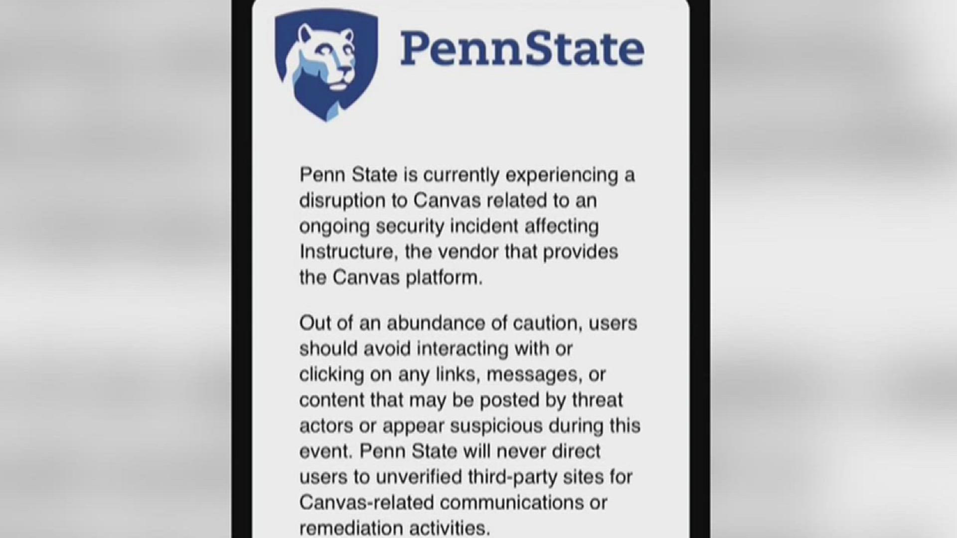 Penn State students, millions of others locked out of Canvas accounts ...