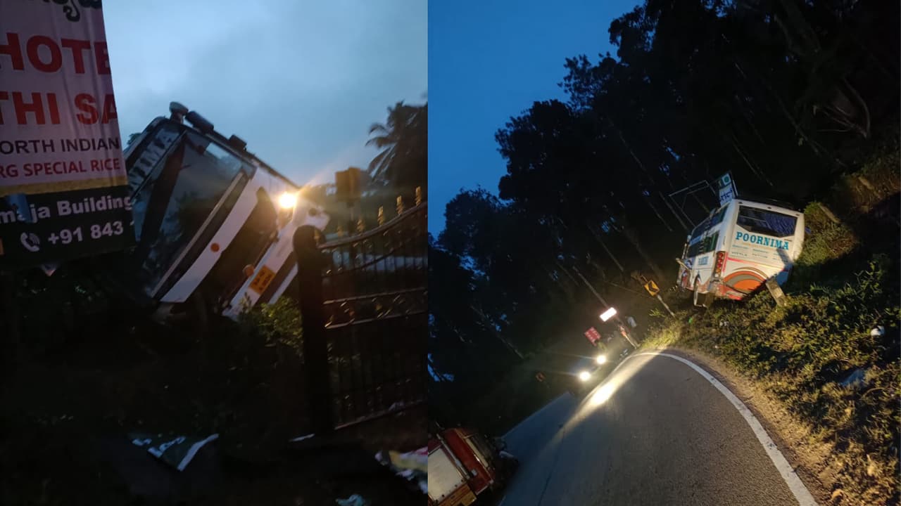 Madikeri horror: Bus driver suffers heart attack while driving, crashes ...