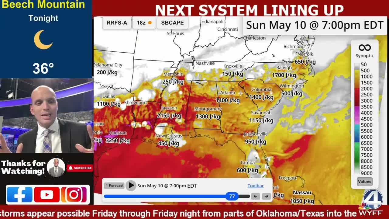 Weekend storms possible across the Southeast