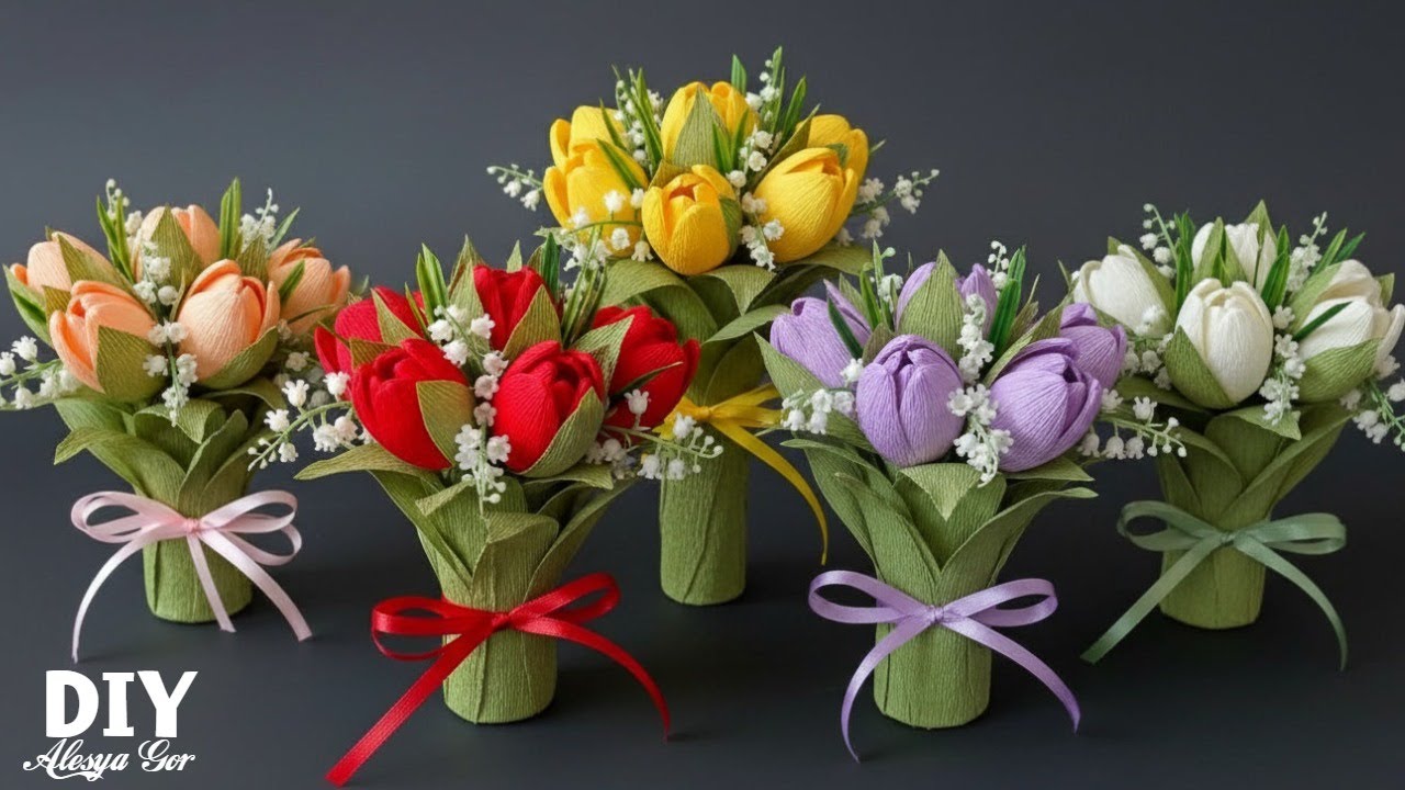 Wow! How to make beautiful tulip bouquets as a gift simple and easy