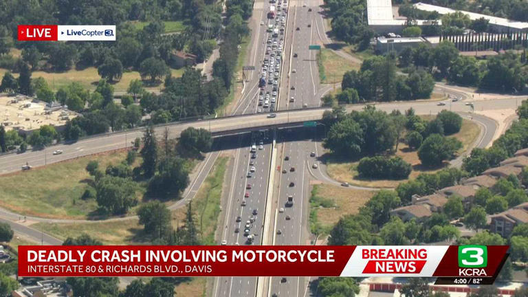 Woman killed in motorcycle crash on I-80 in Davis, CHP says
