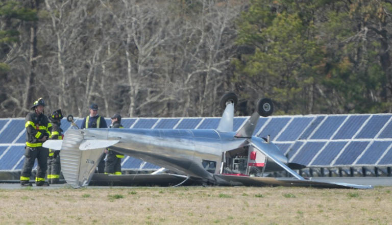 Small plane flips upside down while landing at Cape Cod airport