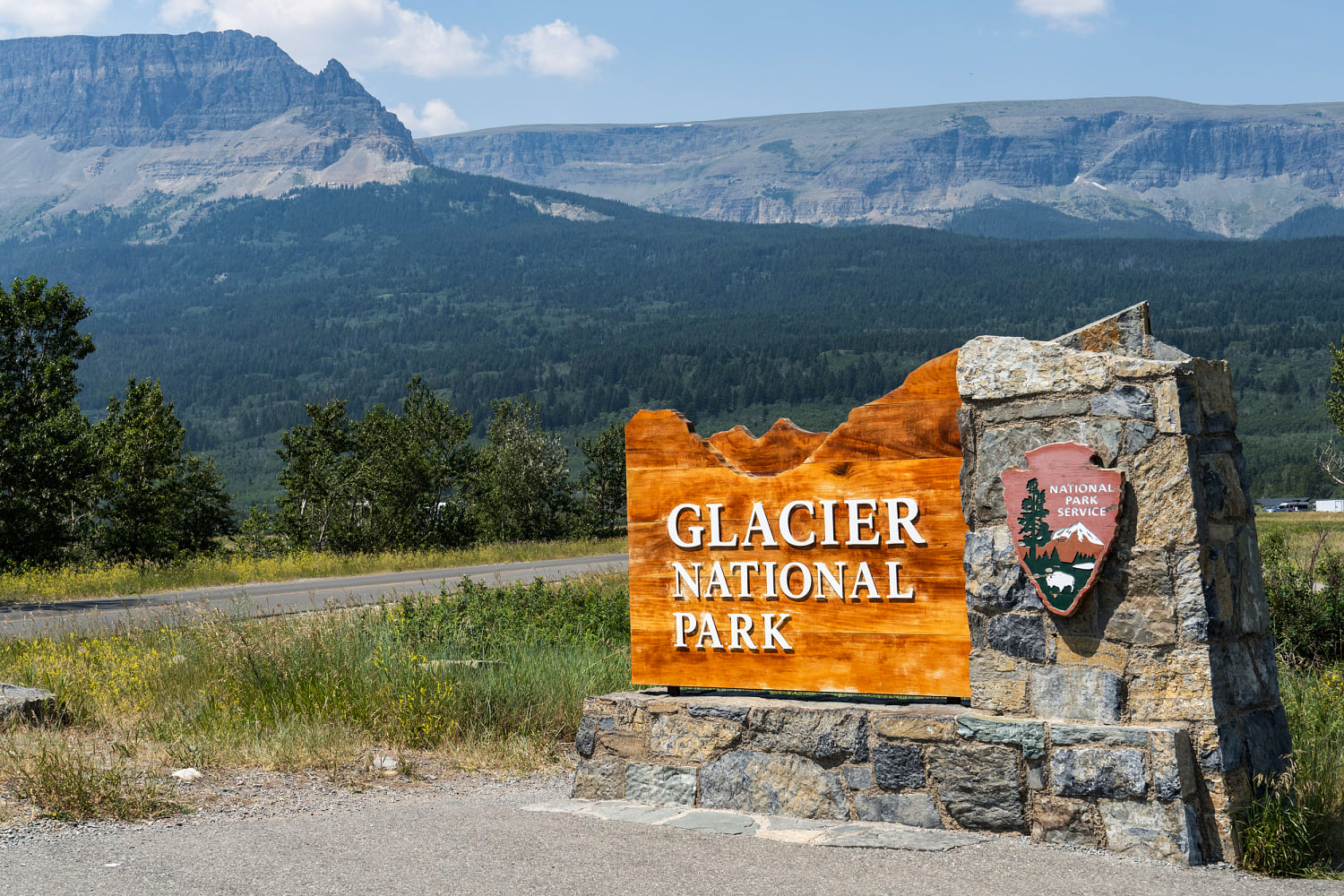 Entry sign to Glacier National Park, Montana