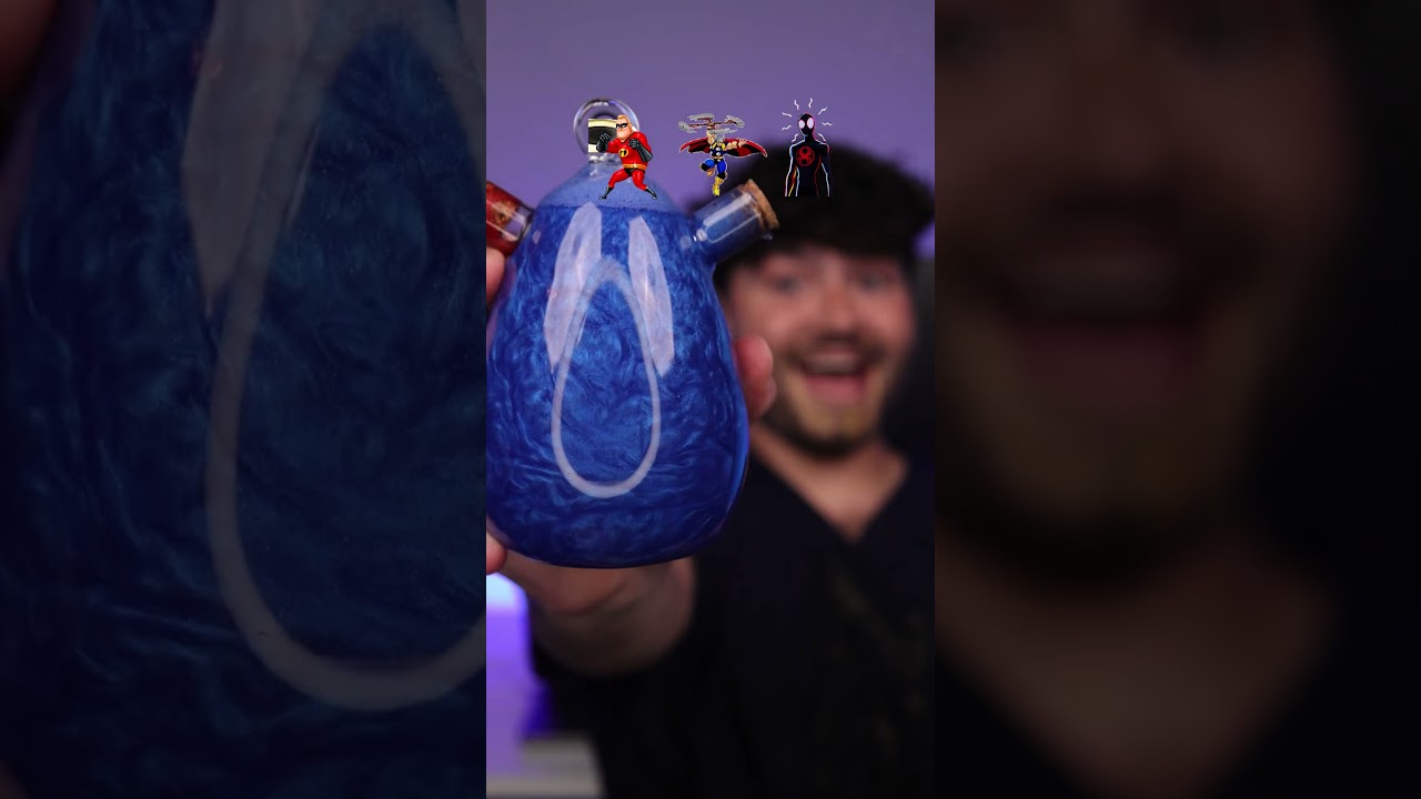 ASMR superhero drink vs teeth?