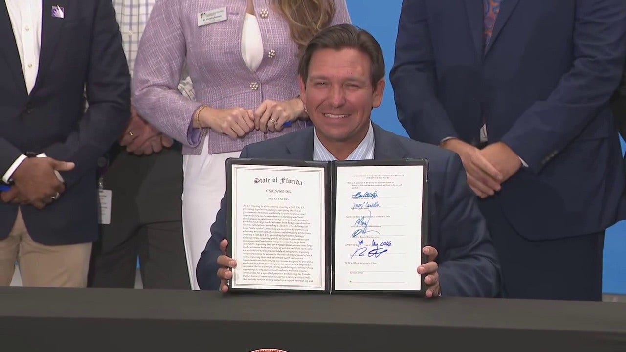 DeSantis signs bill regulating costs, water use tied to large-scale ...