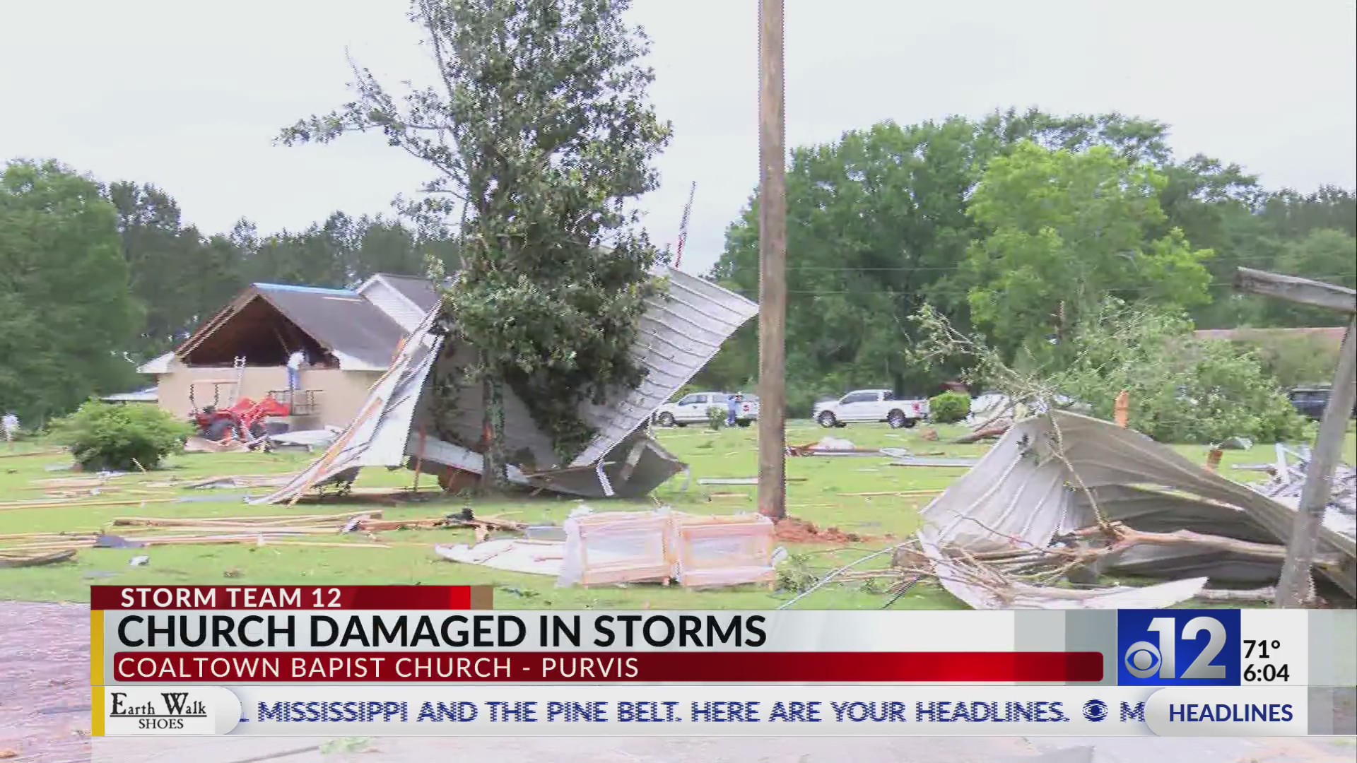 Lamar County church damaged during severe storms