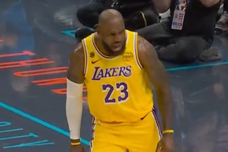 Livid LeBron James erupts at referee as he's mauled by OKC star and ...